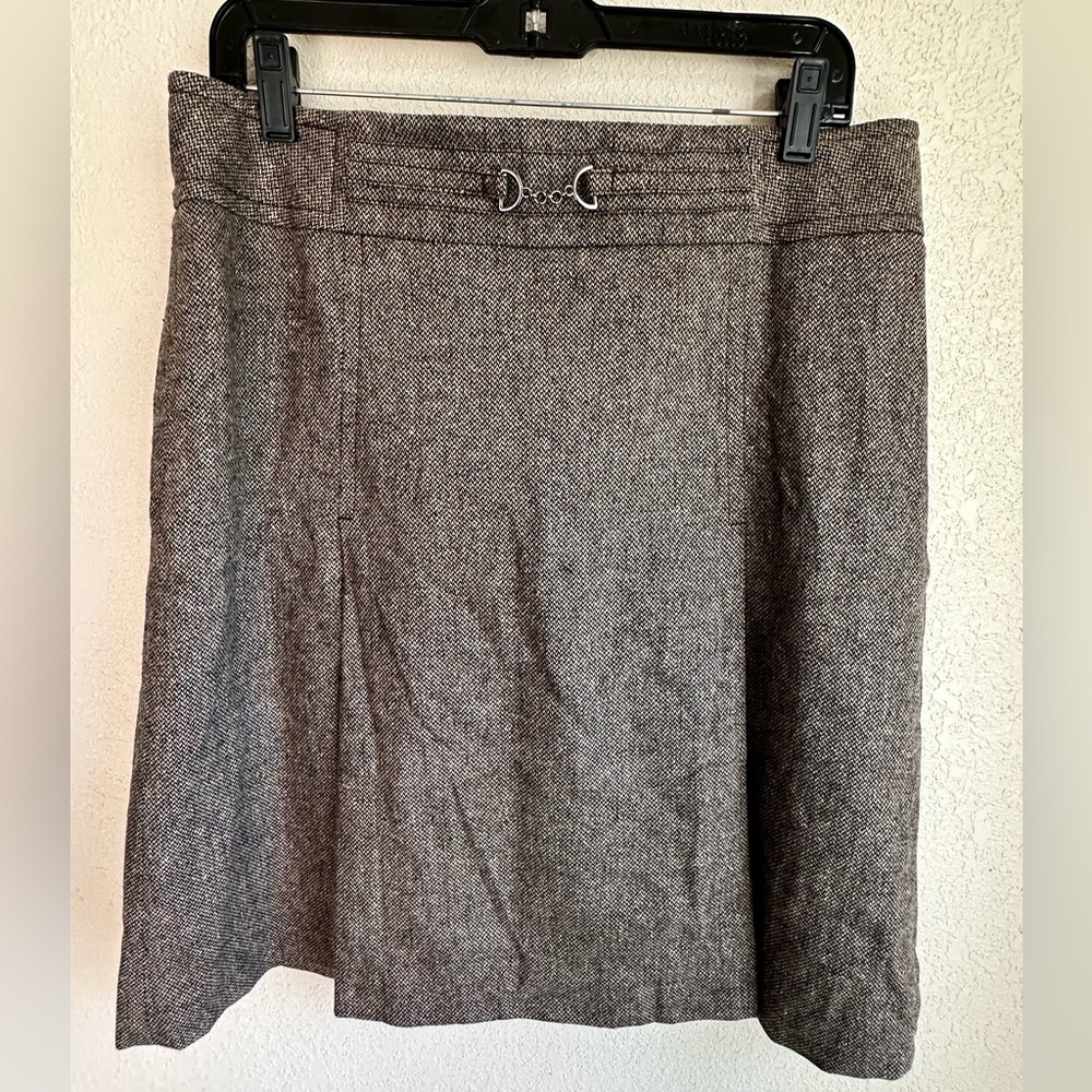 Ann Taylor Womens Wool Blend Pleated Skirt Size 14